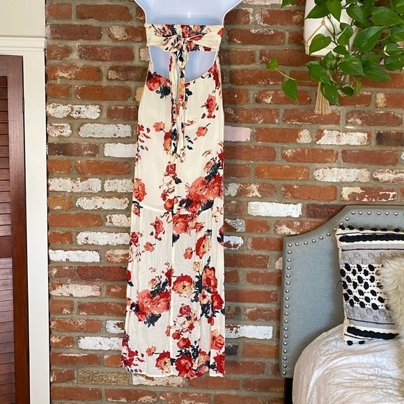 Love Stitch Floral Pink Red Strapless Maxi Dress size small NWT - Picture 7 of 11